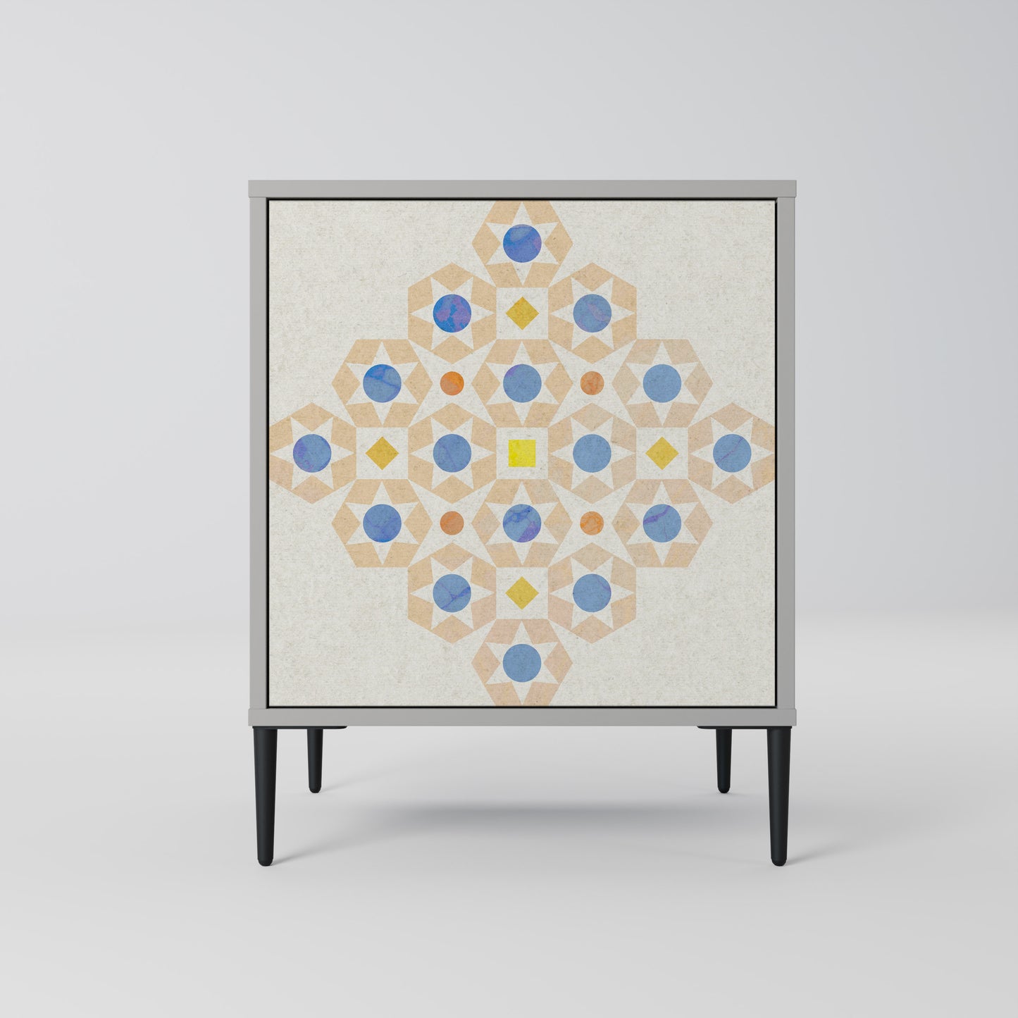 PATTERNED PRISM 1-Door Sideboard in Grey Finish