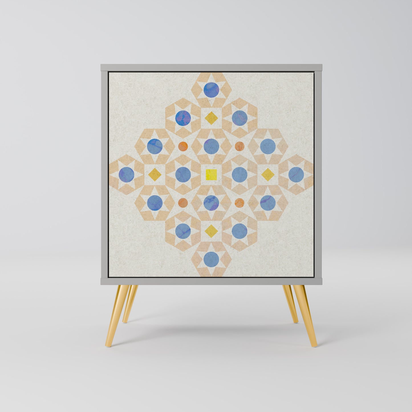 PATTERNED PRISM 1-Door Sideboard in Grey Finish