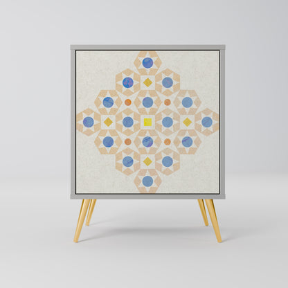 PATTERNED PRISM 1-Door Sideboard in Grey Finish