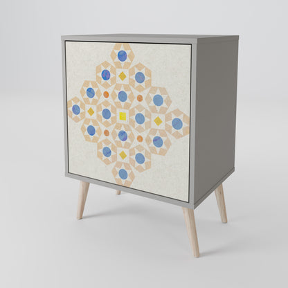 PATTERNED PRISM 1-Door Sideboard in Grey Finish