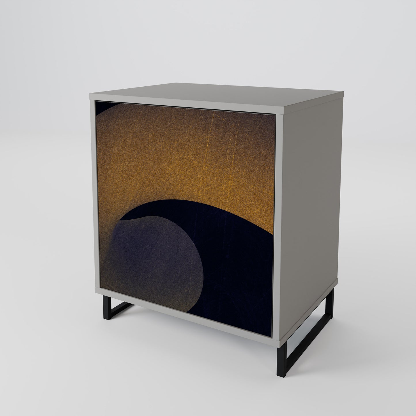 HOLLOW TIME 1-Door Sideboard in Grey Finish