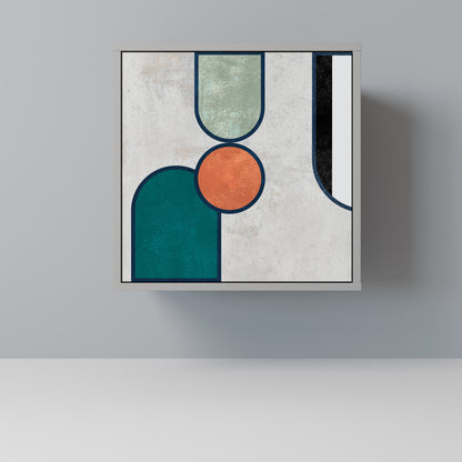 Credenza COOL STORY a 1 anta con finitura grigia