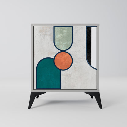 Credenza COOL STORY a 1 anta con finitura grigia