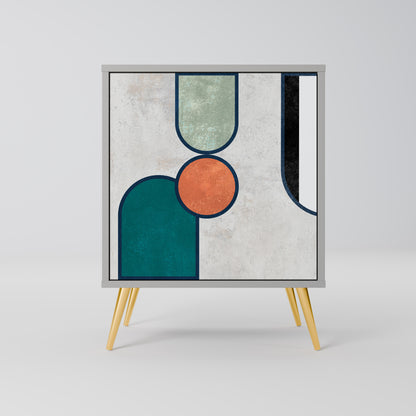 Credenza COOL STORY a 1 anta con finitura grigia