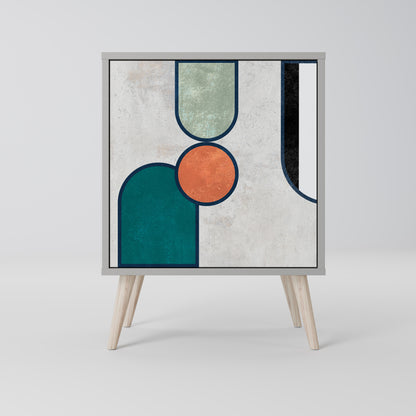 Credenza COOL STORY a 1 anta con finitura grigia