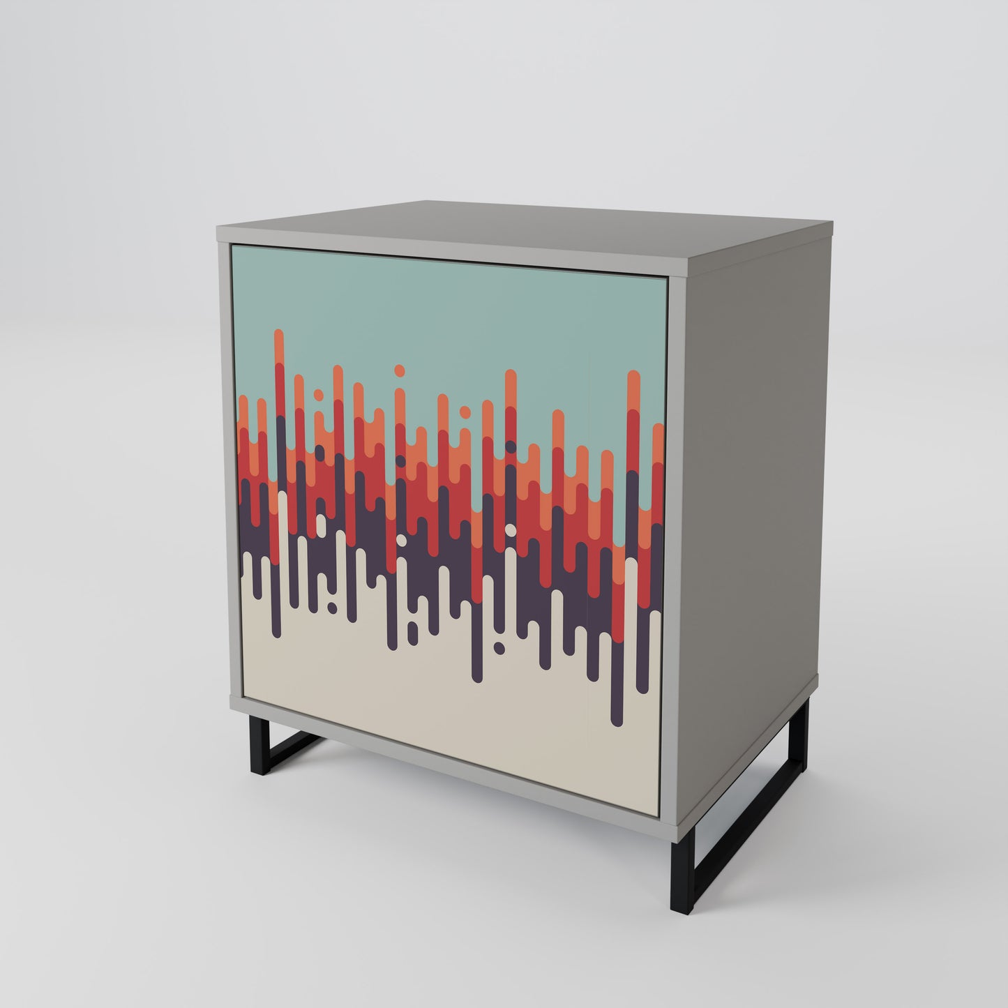 CHROMA CONTOURS 1-Door Sideboard in Grey Finish