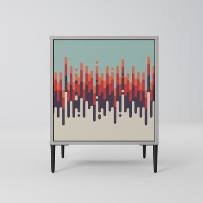 CHROMA CONTOURS 1-Door Sideboard in Grey Finish