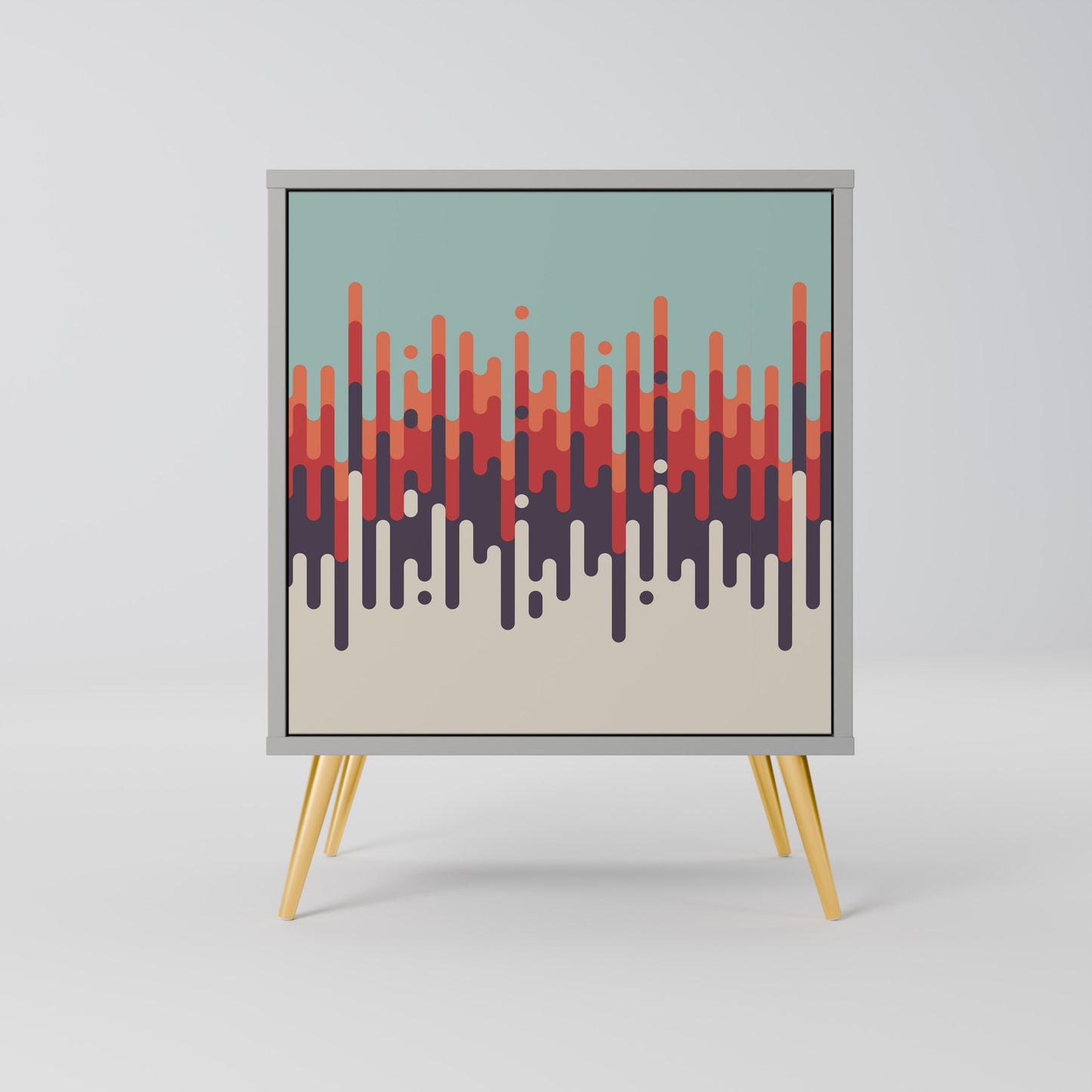 CHROMA CONTOURS 1-Door Sideboard in Grey Finish