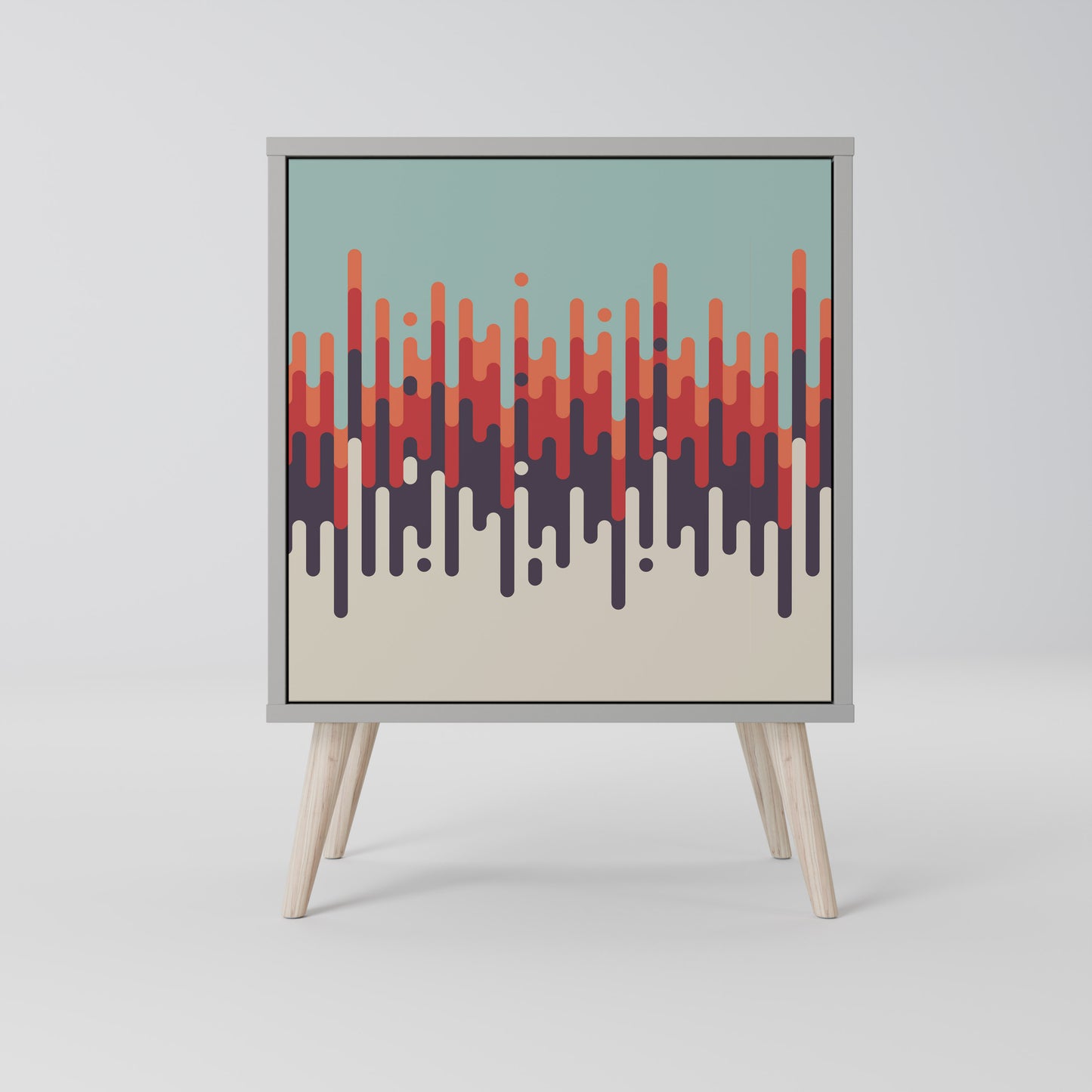 CHROMA CONTOURS 1-Door Sideboard in Grey Finish