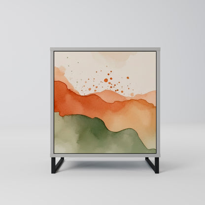 Credenza a 1 anta WATERCOLOUR PEAKS con finitura grigia