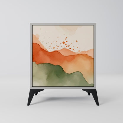 Credenza a 1 anta WATERCOLOUR PEAKS con finitura grigia