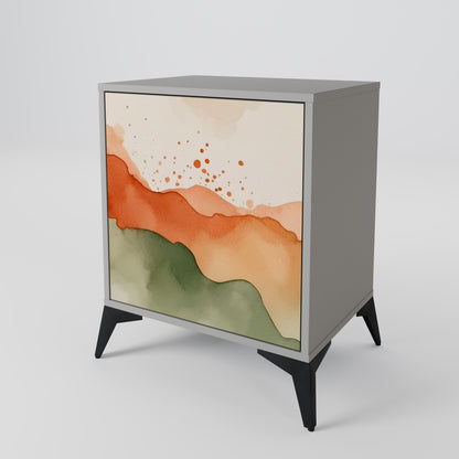 Credenza a 1 anta WATERCOLOUR PEAKS con finitura grigia