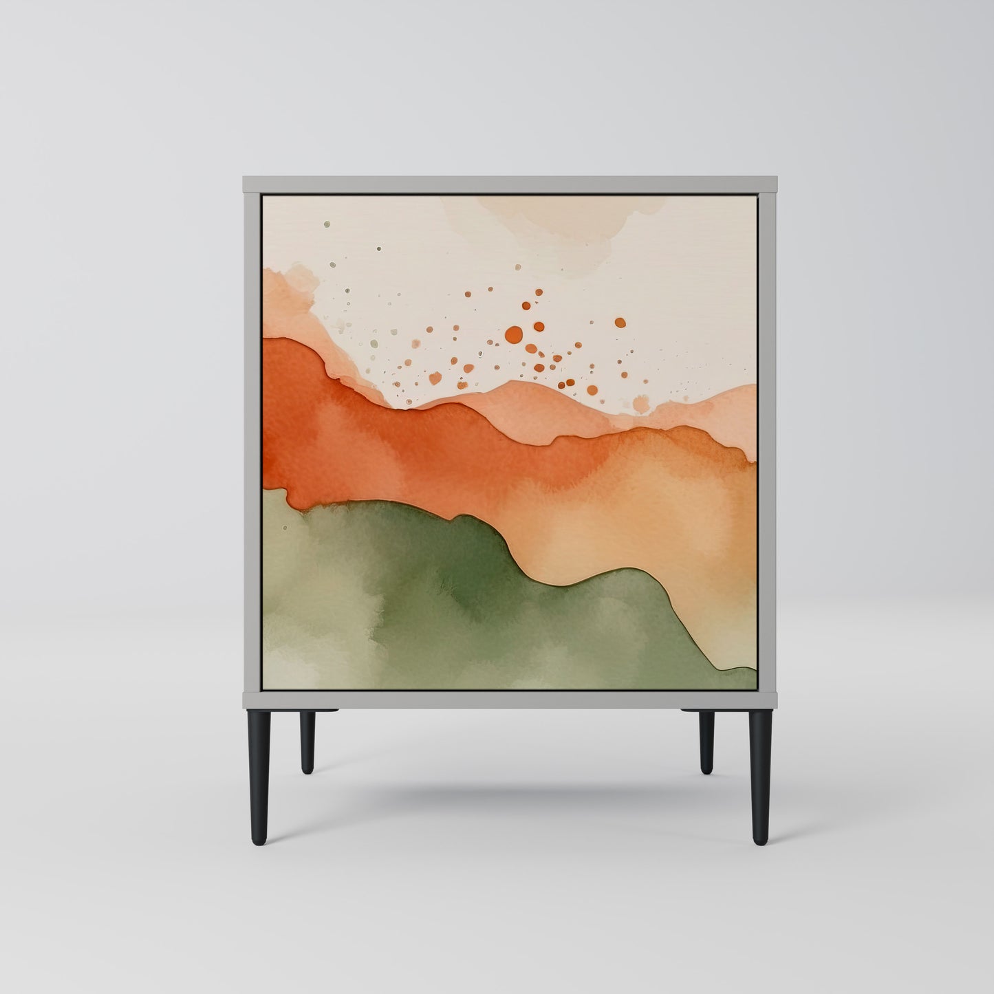Credenza a 1 anta WATERCOLOUR PEAKS con finitura grigia