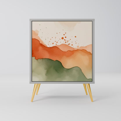 Credenza a 1 anta WATERCOLOUR PEAKS con finitura grigia