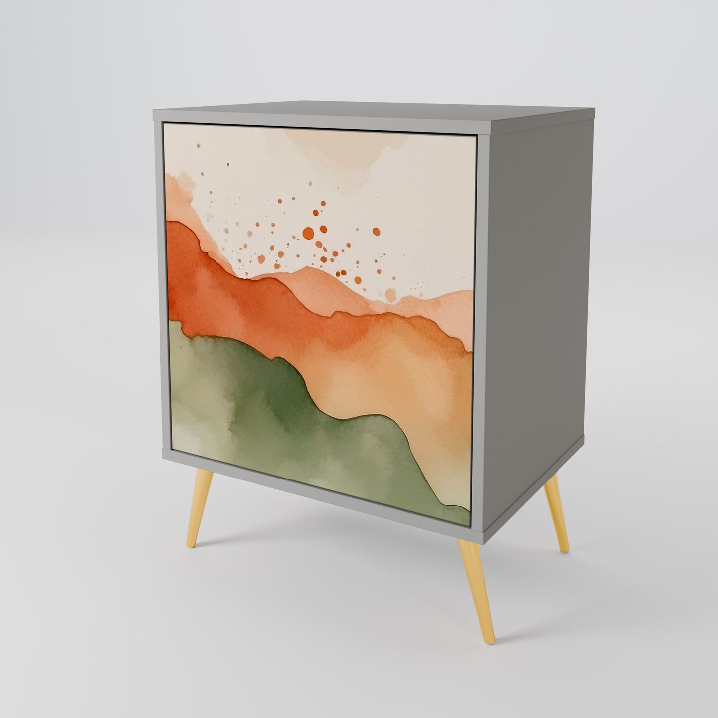 Credenza a 1 anta WATERCOLOUR PEAKS con finitura grigia