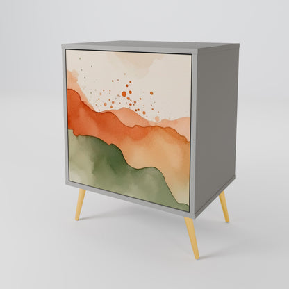 Credenza a 1 anta WATERCOLOUR PEAKS con finitura grigia