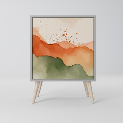 Credenza a 1 anta WATERCOLOUR PEAKS con finitura grigia