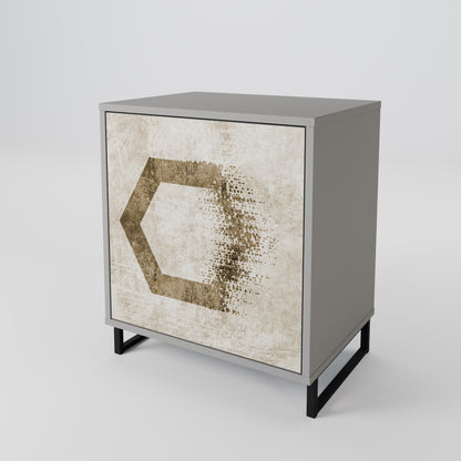 Credenza a 1 anta HEXAGONAL SHAPES in finitura grigia