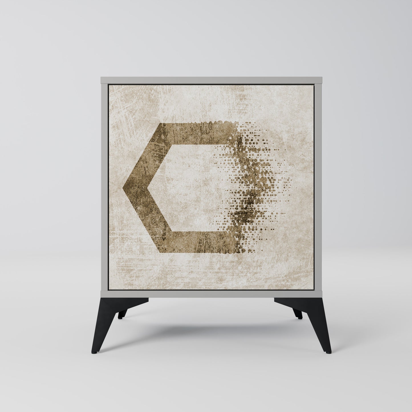 Credenza a 1 anta HEXAGONAL SHAPES in finitura grigia