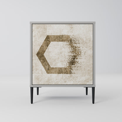 Credenza a 1 anta HEXAGONAL SHAPES in finitura grigia