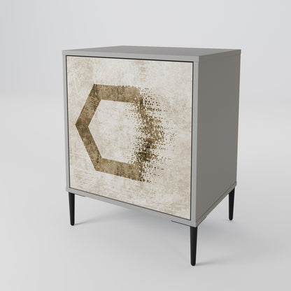 Credenza a 1 anta HEXAGONAL SHAPES in finitura grigia