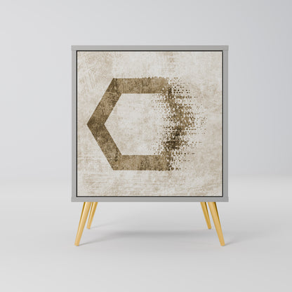 Credenza a 1 anta HEXAGONAL SHAPES in finitura grigia