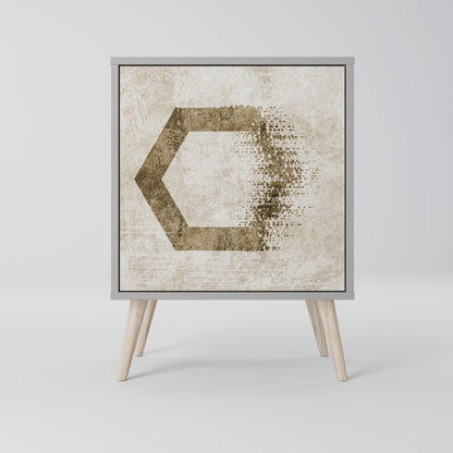 Credenza a 1 anta HEXAGONAL SHAPES in finitura grigia