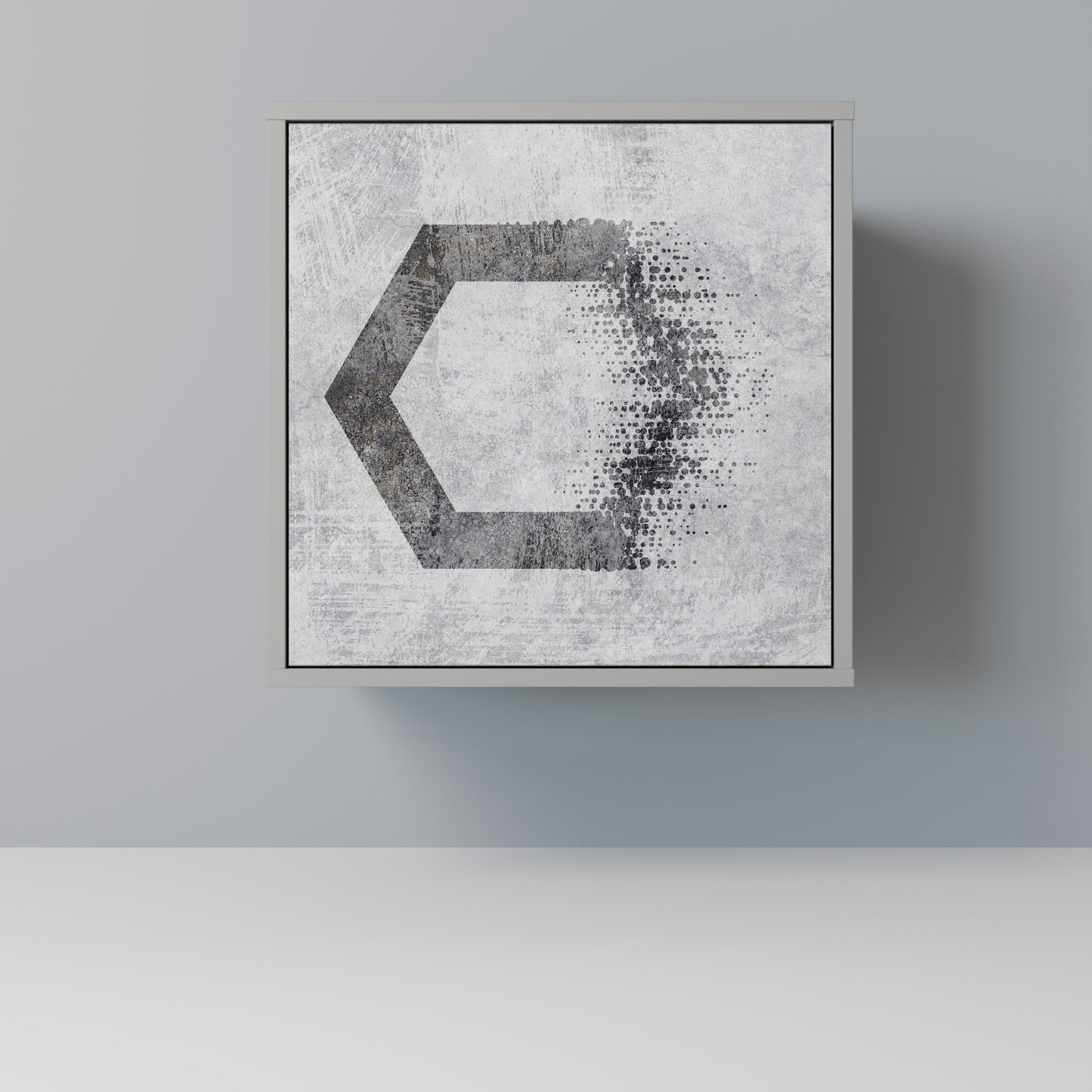 Credenza HEXAGONAL FIGURES a 1 anta in finitura grigia