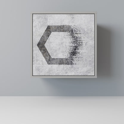 Credenza HEXAGONAL FIGURES a 1 anta in finitura grigia