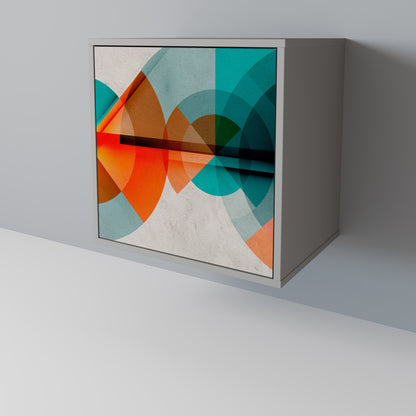 Credenza CIRCULAR RHAPSODY a 1 anta con finitura grigia