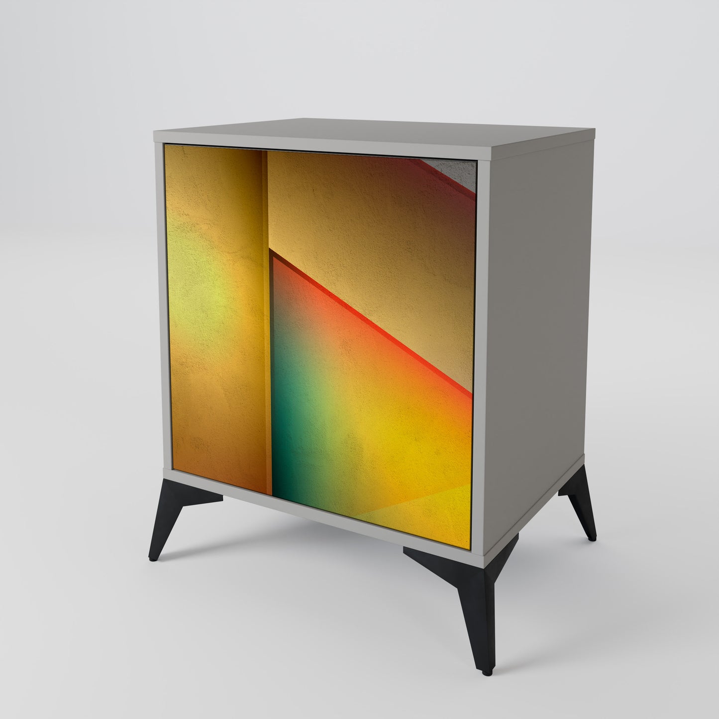 Credenza a 1 anta PIERCING SHARPNESS con finitura grigia