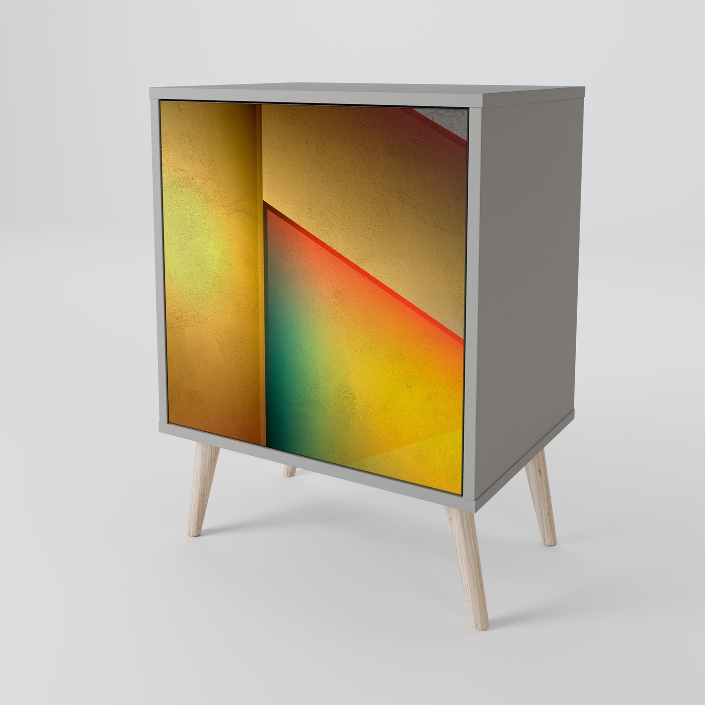 Credenza a 1 anta PIERCING SHARPNESS con finitura grigia