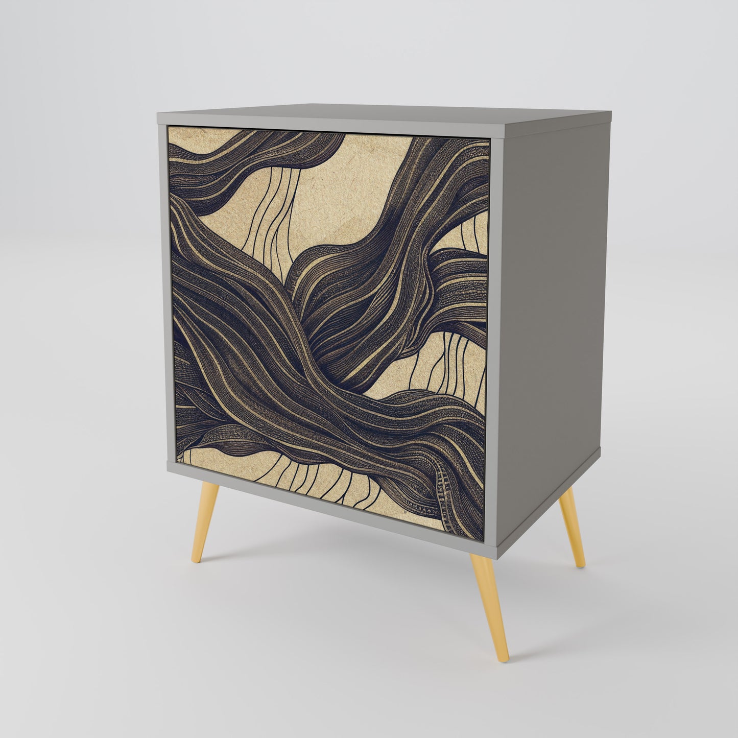 UNIFIED FRAGMENTS 1-Door Sideboard in Grey Finish