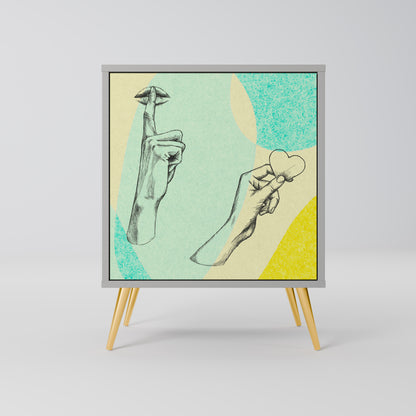 BODY LANGUAGE Credenza a 1 anta con finitura grigia