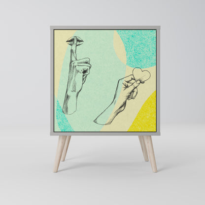 BODY LANGUAGE Credenza a 1 anta con finitura grigia