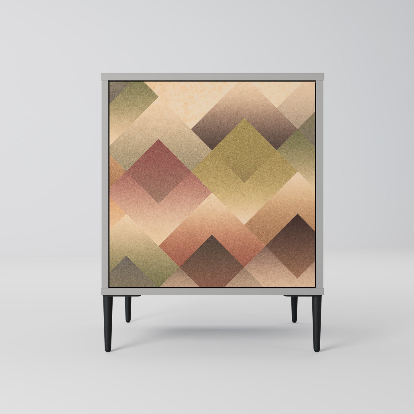 GEOMETRIC FUSION 1-Door Sideboard in Grey Finish