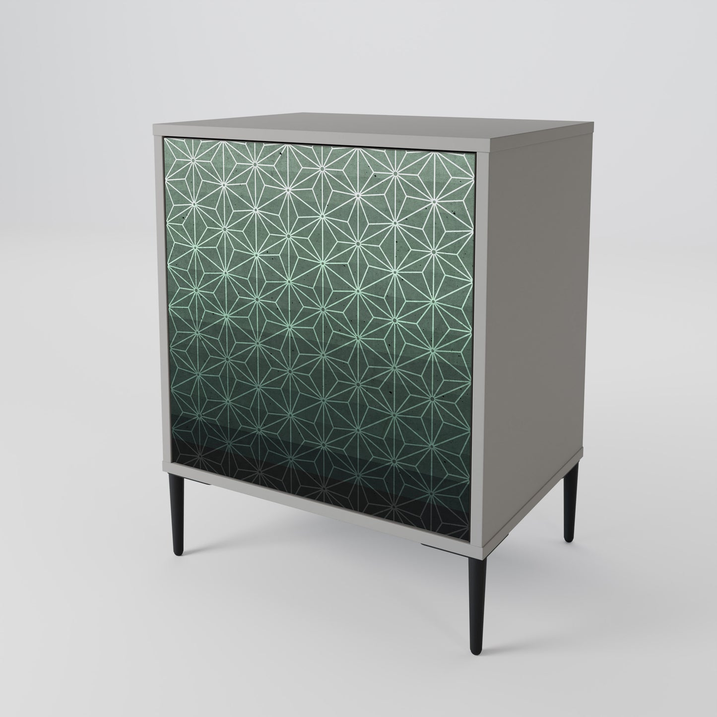 Credenza ORNAMENTAL GLIMMER a 1 anta con finitura grigia
