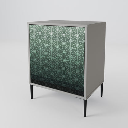 Credenza ORNAMENTAL GLIMMER a 1 anta con finitura grigia