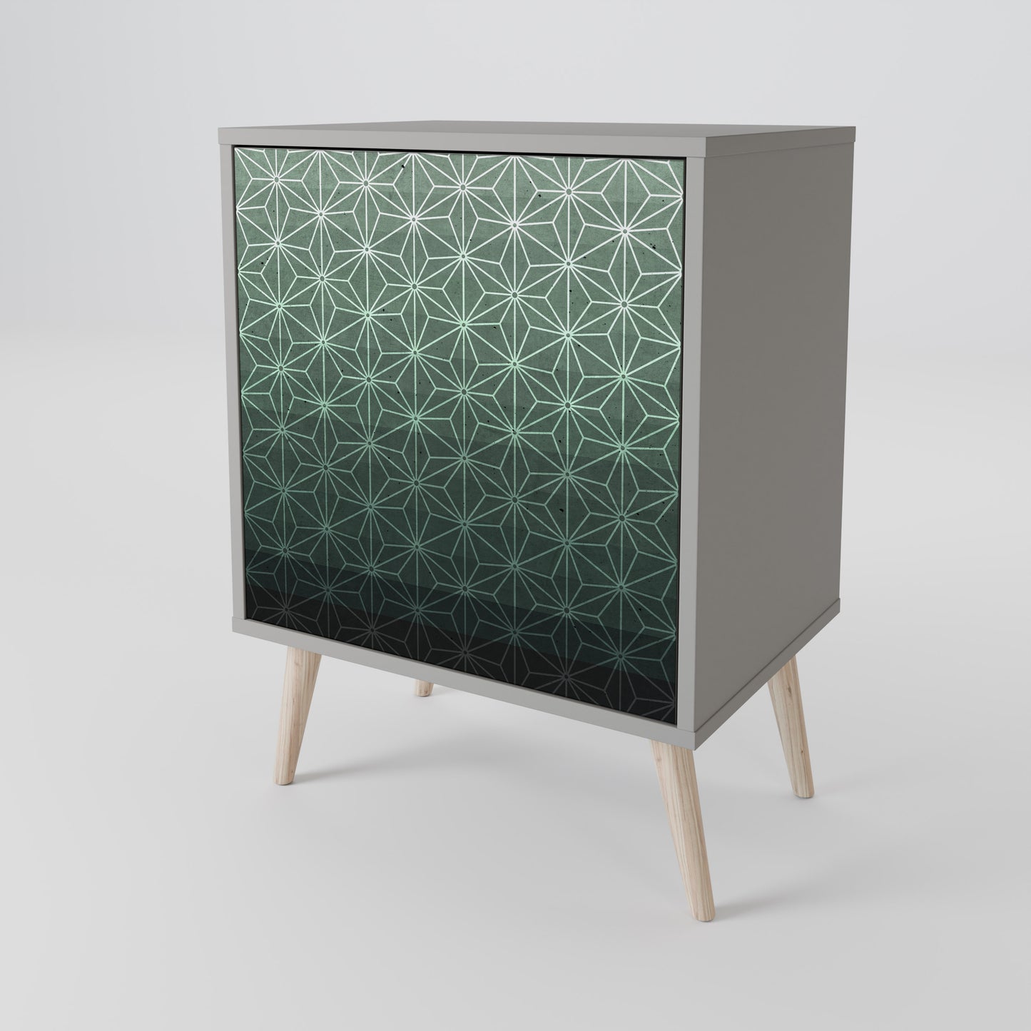 Credenza ORNAMENTAL GLIMMER a 1 anta con finitura grigia