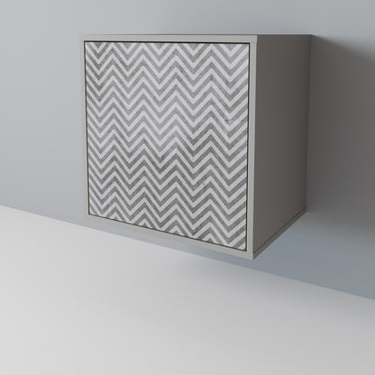 CONCRETE ZIG ZAG 1-Door Sideboard in Grey Finish