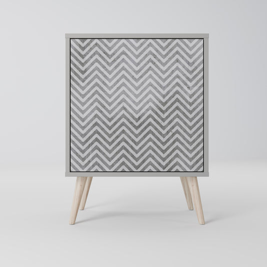 Credenza CONCRETE ZIG ZAG a 1 anta in finitura grigia