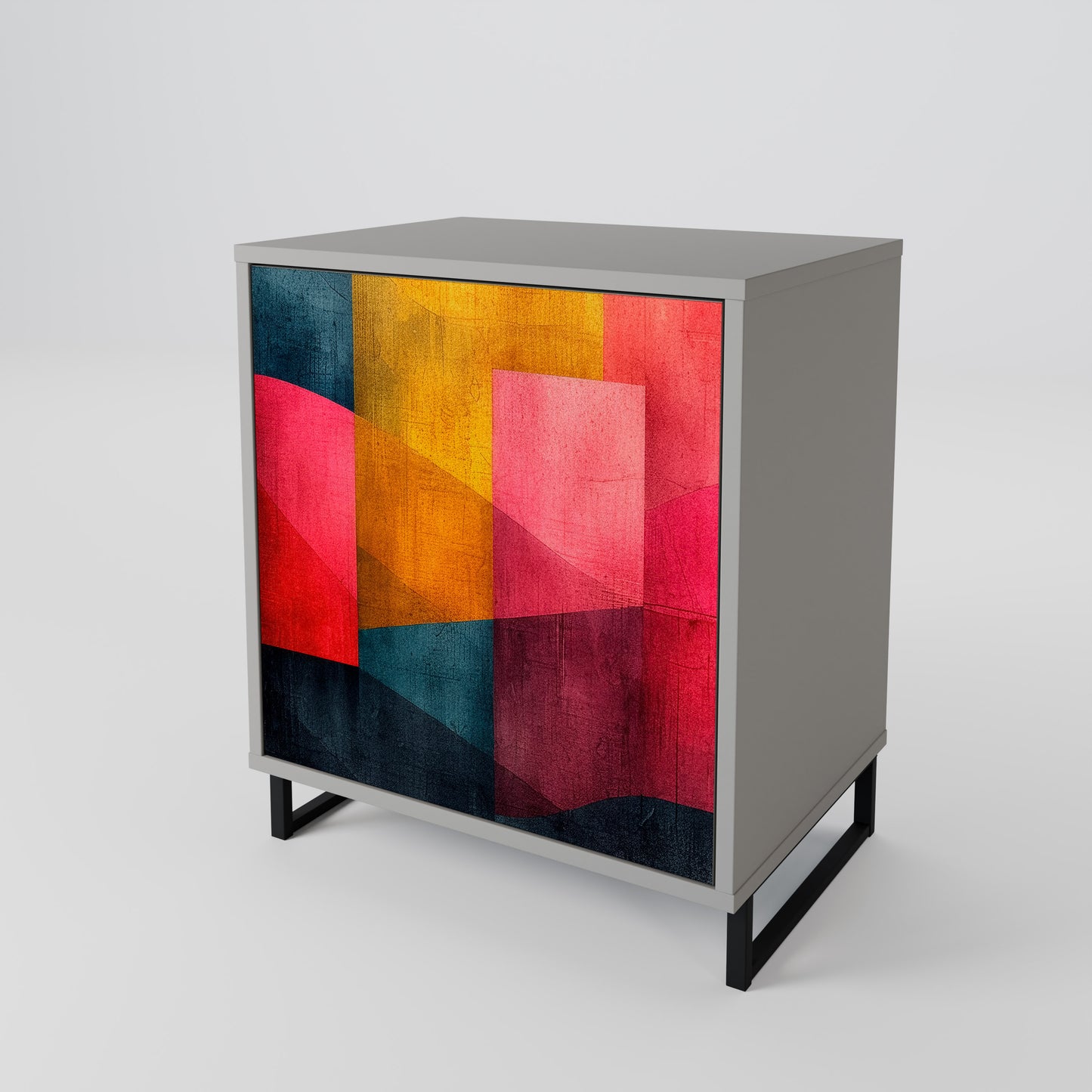 Credenza a 1 anta COLORFUL SOUNDS con finitura grigia