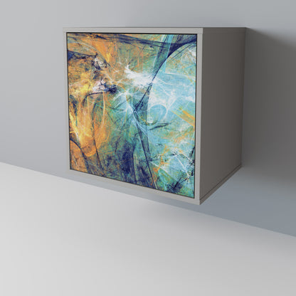 Credenza a 1 anta con finitura grigia ABSTRACT THOUGHTS