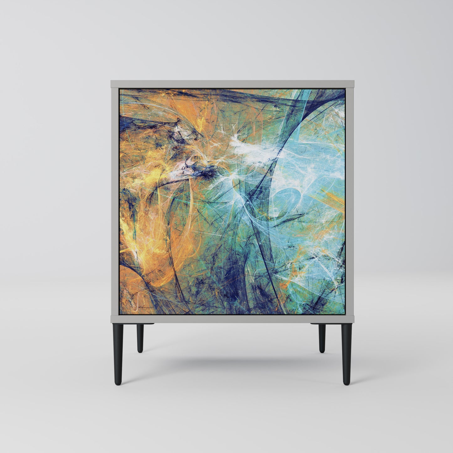 Credenza a 1 anta con finitura grigia ABSTRACT THOUGHTS