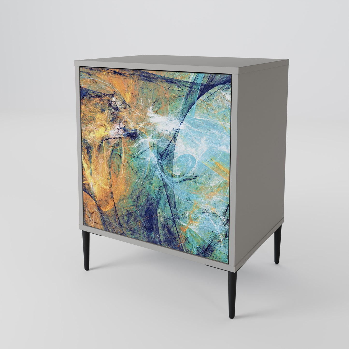 Credenza a 1 anta con finitura grigia ABSTRACT THOUGHTS