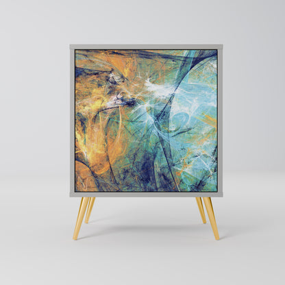 Credenza a 1 anta con finitura grigia ABSTRACT THOUGHTS