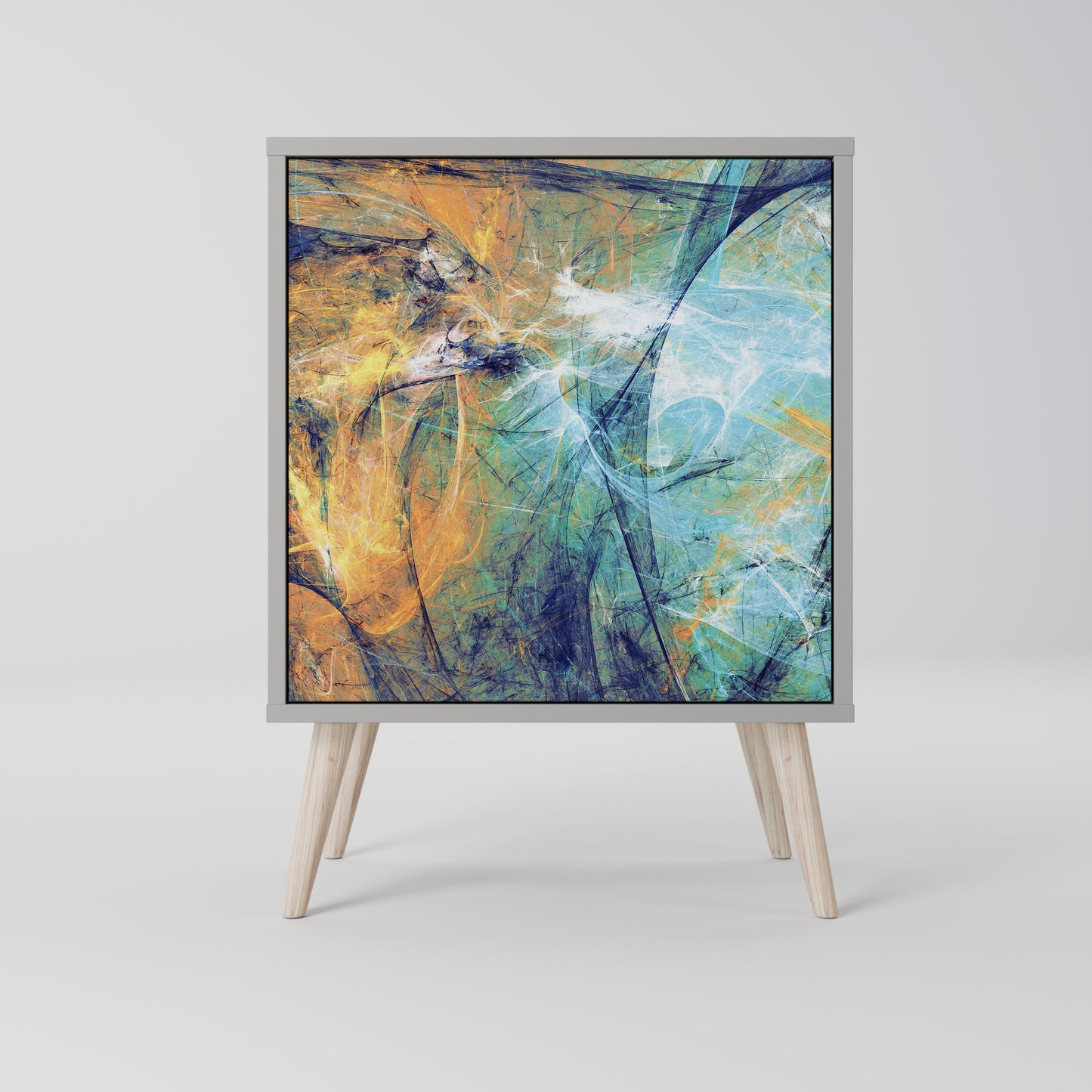 Credenza a 1 anta con finitura grigia ABSTRACT THOUGHTS