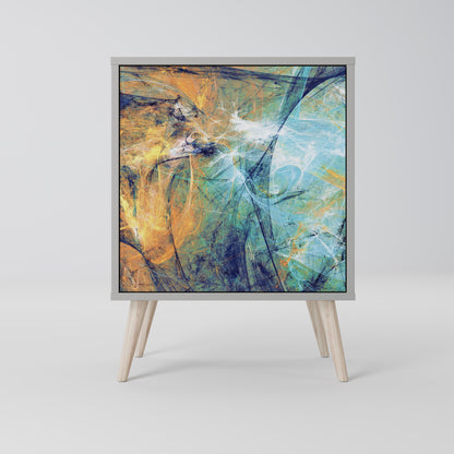 Credenza a 1 anta con finitura grigia ABSTRACT THOUGHTS