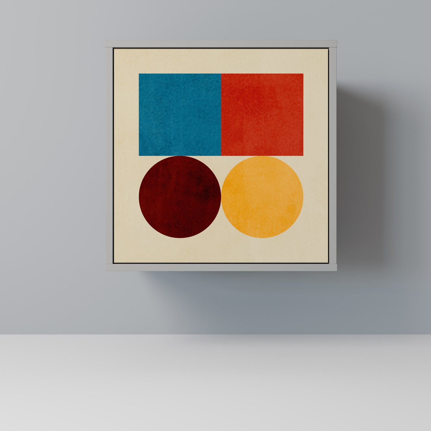 Credenza GEOMETRIC PUZZLE a 1 anta in finitura grigia