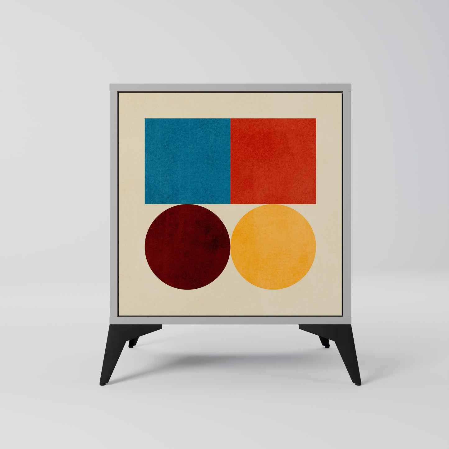 Credenza GEOMETRIC PUZZLE a 1 anta in finitura grigia